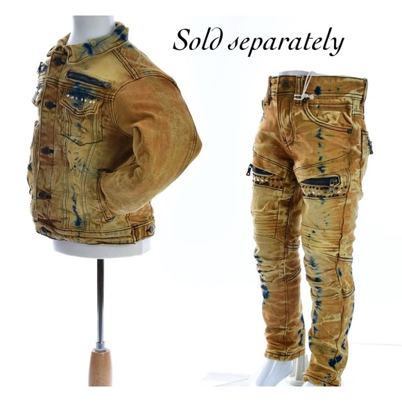 BOYS’ STUD TRIM TIE DYED JEAN JACKET-TIMBER - Picture 5 of 5